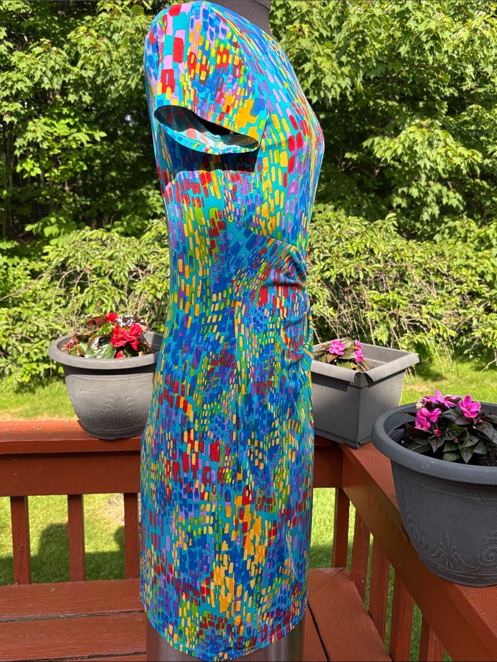 NWOT Ellen Tracy Teal colorful dress - Picture 4 of 10
